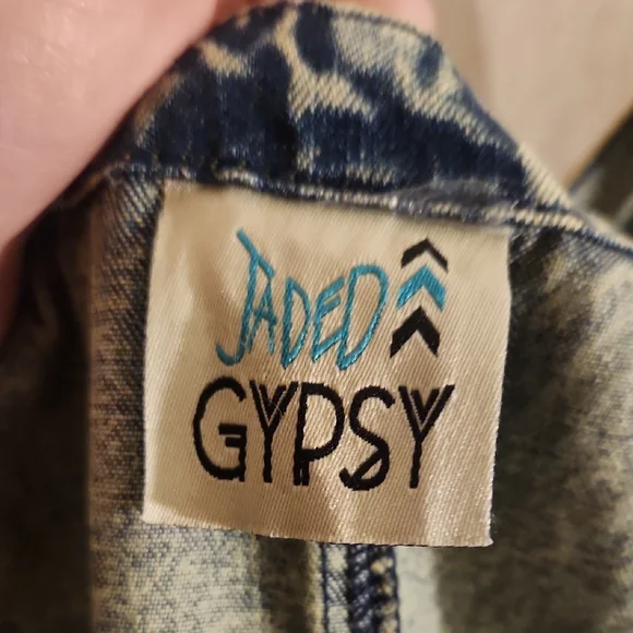 Casual Blue Denim Overalls Jaded Gypsy One Size - Picture 2 of 4